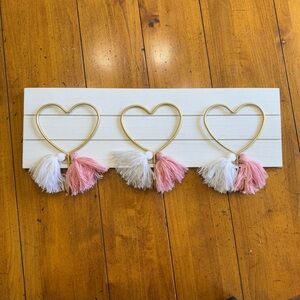 Elegant Gold Heart Wall Hooks with Tassels